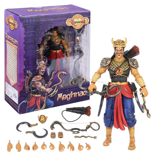 Legends of the Ramayan 1:12 Scale Meghnad (Indrajit) Collector Action Figure with Serpent Bow, Twin Crescent Blades, Quiver & Interchangeable Hands