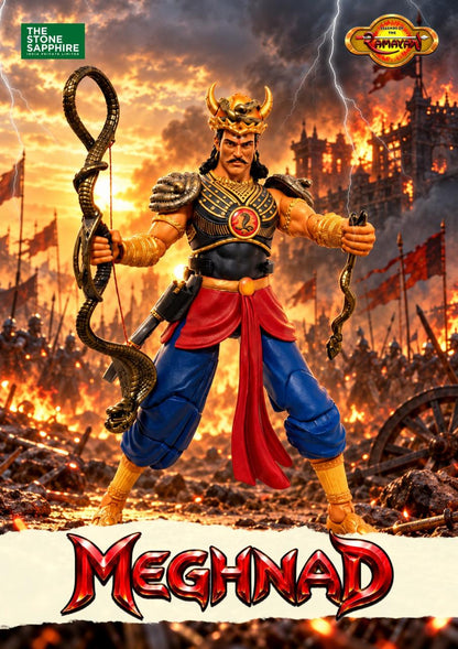 Legends of the Ramayan 1:12 Scale Meghnad (Indrajit) Collector Action Figure with Serpent Bow, Twin Crescent Blades, Quiver & Interchangeable Hands