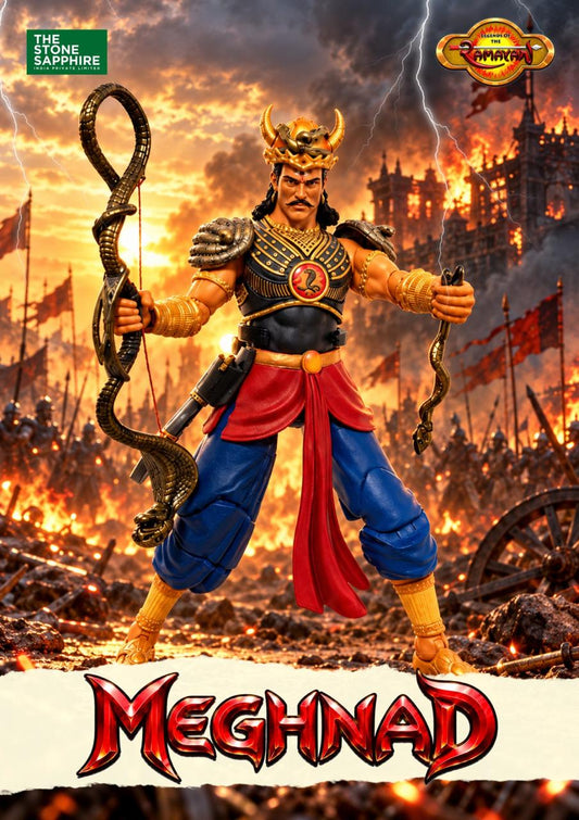 Legends of the Ramayan 1:12 Scale Meghnad (Indrajit) Collector Action Figure with Serpent Bow, Twin Crescent Blades, Quiver & Interchangeable Hands