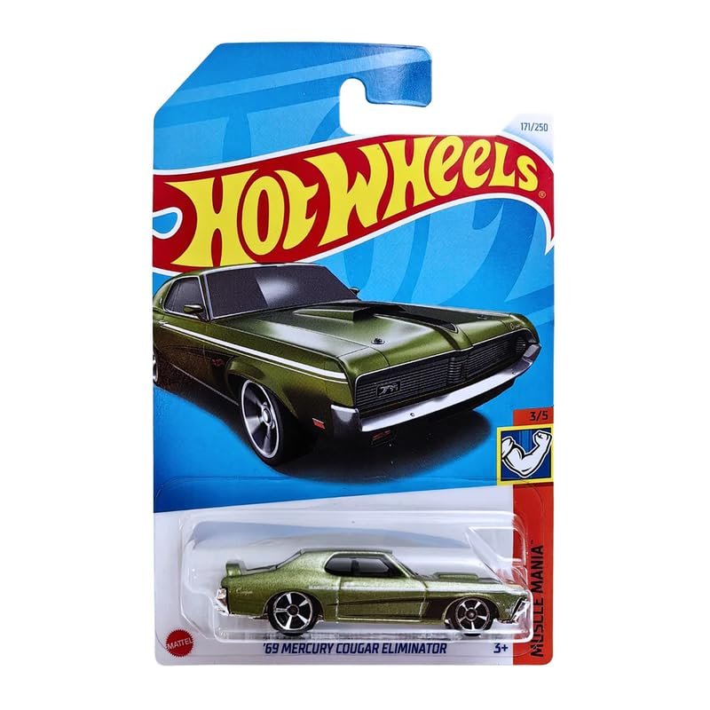 Hot Wheels 69 Mercury Cougar Eliminator Muscle Mania Ages 3 and Up by Small CLAP (Green)