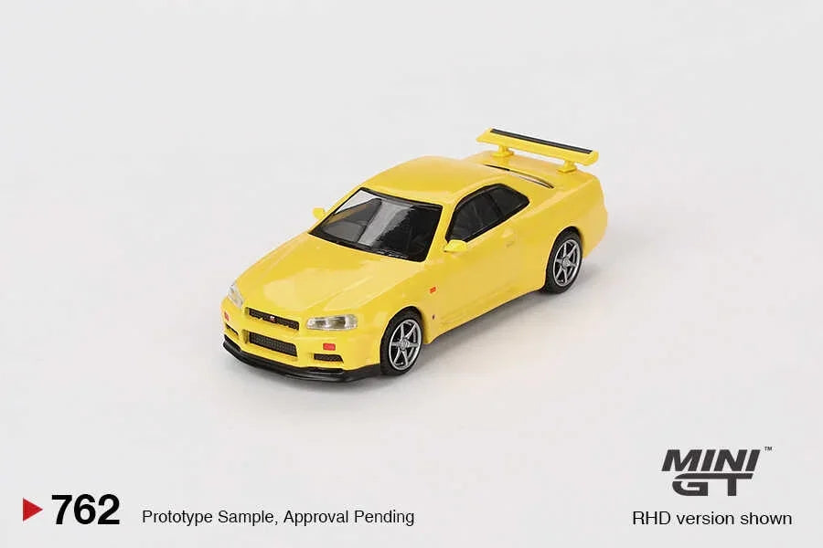 Mini GT 1/64 NISSAN SKYLINE GT-R (R34) V-SPEC LIGHTNING YELLOW