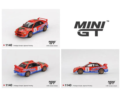 Mini GT 1:64 LB★WORKS Lamborghini Aventador Matte Black + Subaru Impreza WRC97 #1 Norisbank Livery Diecast Car (Blister Pack) – Limited Edition Collectible Models