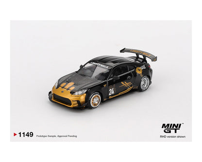 Mini GT 1:64 Toyota GR86 Liberty Walk LBWK #24 Black Gold Diecast Model Car – MGT01149