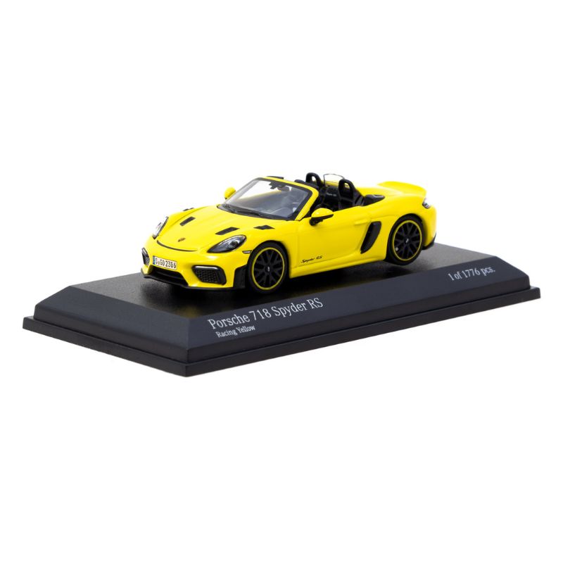 Minichamps x Tarmac Works COLLAB64 1:64 Porsche 718 Spyder RS Set – Ruby Star Neo & Yellow Diecast Model Cars (2 Variants)