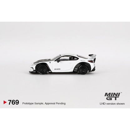 Mini GT 1:64 Toyota GR86 LB★Nation White – MiJo Exclusives Limited Edition #769 Diecast Model (Blister Pack)