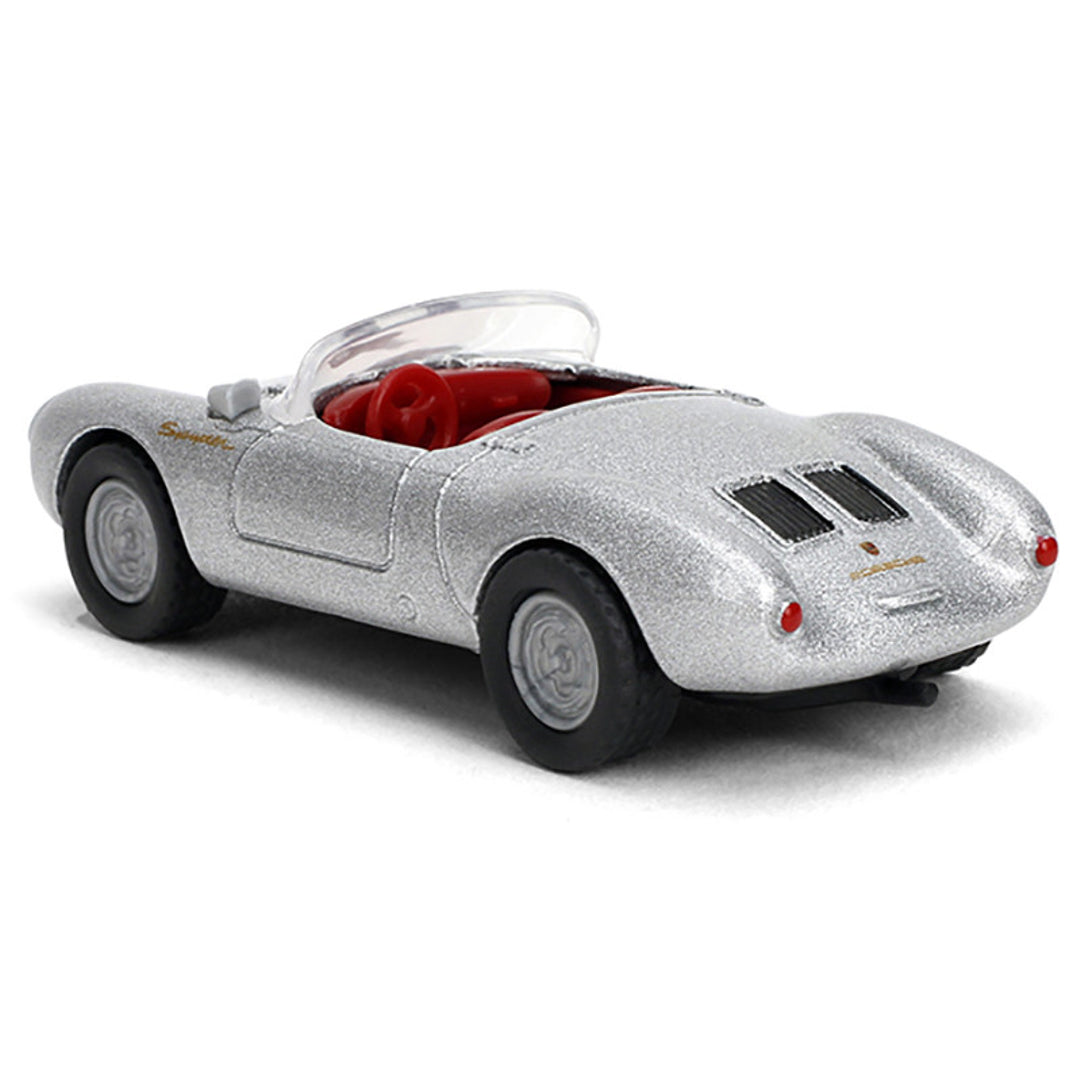 Majorette Collector Edition – 1955 Porsche 550 Spyder Silver Metallic | 1:64 Diecast Model Car