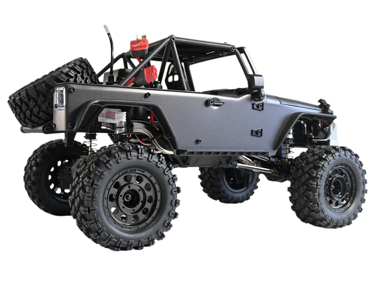 MJX Hyper Go H12Y Brushless 1:12 4WD RC Crawler Truck | LED Lights | 2.4GHz RTR Off-Road Vehicle (Grey)