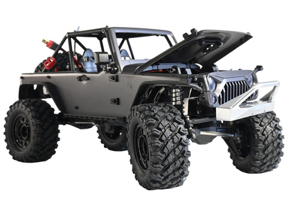 MJX Hyper Go H12Y Brushless 1:12 4WD RC Crawler Truck | LED Lights | 2.4GHz RTR Off-Road Vehicle (Grey)