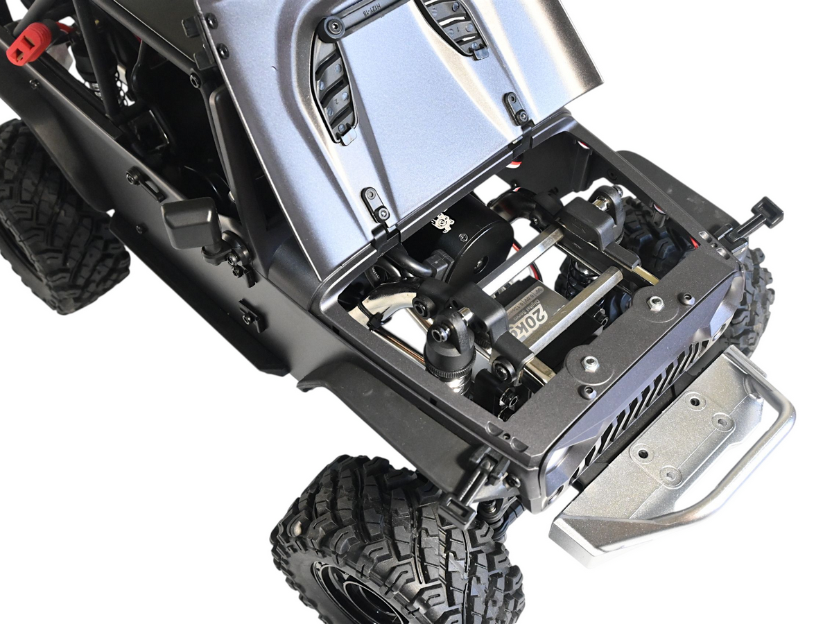 MJX Hyper Go H12Y Brushless 1:12 4WD RC Crawler Truck | LED Lights | 2.4GHz RTR Off-Road Vehicle (Grey)