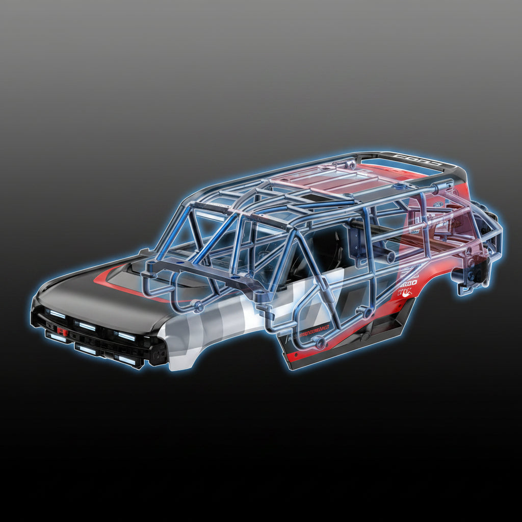 MJX R/C Hyper Go H18P Ford Bronco R 1:18 Scale Super Motor Brushless RC Off-Road Truck | High Performance 4WD Remote Control Rock Crawler Racing Car with Rugged Off-Road Tyres | Ford Bronco R Licensed RC Model for Adults & Hobby Enthusiasts