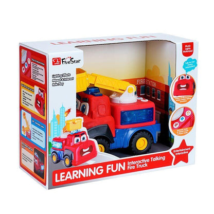 Five Star Learning Fun Interactive Talking Fire Truck Toy – Lights, Sounds & Moving Ladder (3+ Years)