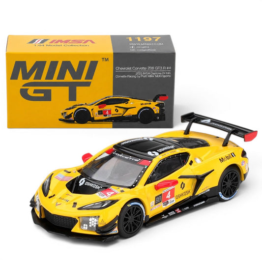 MINI GT 1:64 Chevrolet Corvette Z06 GT3.R #4 2025 IMSA Daytona 24 Hrs | Corvette Racing by Pratt Miller Motorsports | MGT01197 | BGX