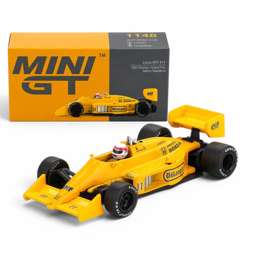 MINI GT 1:64 Lotus 99T #11 1987 Monaco Grand Prix | Satoru Nakajima | Collector Box | MGT01148 | BGX