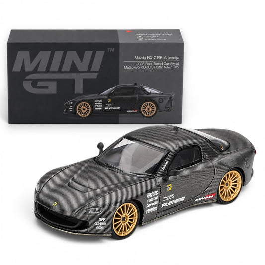 MINI GT 1:64 Mazda RX-7 RE-Amemiya 2025 Best Tuned Car Award | Matsukiyo KOKU 3 Rotor NA-7 TAS | Collector Box | MGT01205 | BGX
