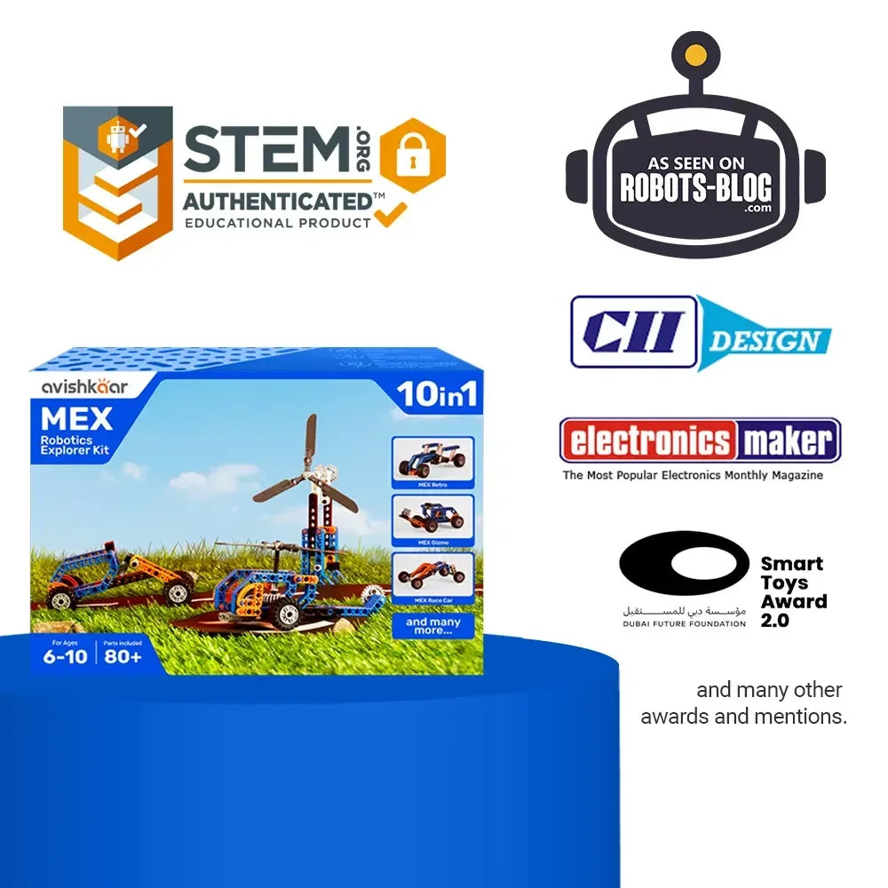 Avishkaar MEX 10-in-1 Robotic Explorer Kit | STEM Build & Play Kit