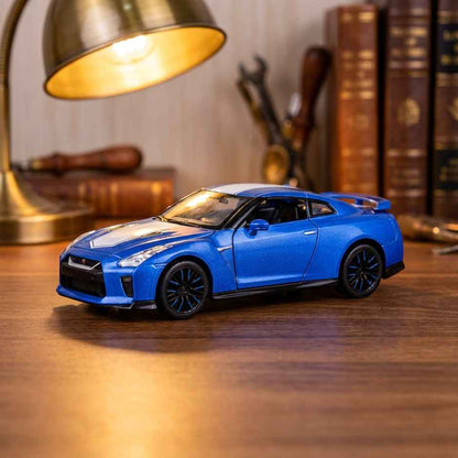 MSZ 1:32 Nissan GT-R R35 50th Anniversary Edition Blue Die-Cast Pull-Back Car