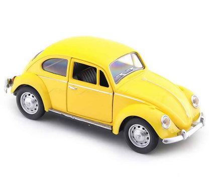 MSZ 1:38 Volkswagen Classic Beetle 1967 Yellow Die-Cast Pull-Back Car