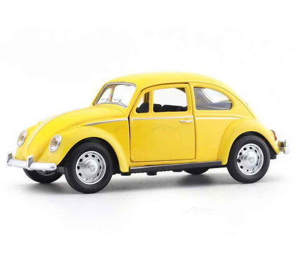 MSZ 1:38 Volkswagen Classic Beetle 1967 Yellow Die-Cast Pull-Back Car