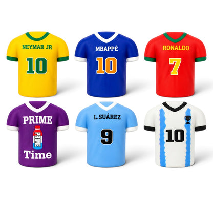Football Soccer Jersey Slow-Rise Foam Squishy Toys | Multi-Variant Collection (Messi, Ronaldo, Neymar Jr, Mbappé, Suárez, Prime Time) | Squeeze Stress Relief Toy & Desk Fidget