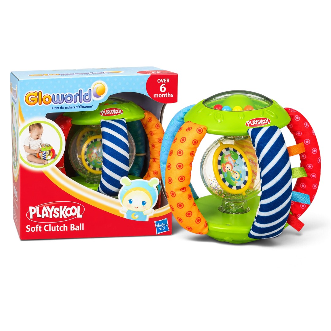 Playskool Gloworld Soft Clutch Ball Infant Rattle Toy | Multi-Textured Sensory Development Activity Toy for Babies (6+ Months)
