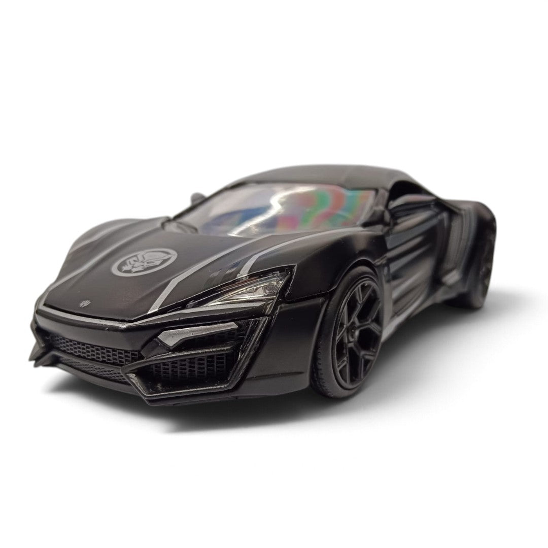 (Damaged Box) Jada 1:24 Scale Fast & Furious Lykan Hypersport Diecast Model Car | Black Collectible Movie Car with Opening Doors