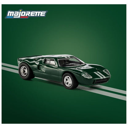 Majorette 1:64 Scale 1966 Ford GT40 MK1 Green Collector’s Edition Die-Cast Model Car | Metal Chassis, Rubber Tyres & Premium Display Show Case Collection