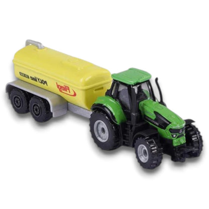 Majorette Deutz-Fahr Tractor with Fliegl Polyline Tanker Trailer | Die-Cast Farm Vehicle Set | Collectible Toy for Kids 3+