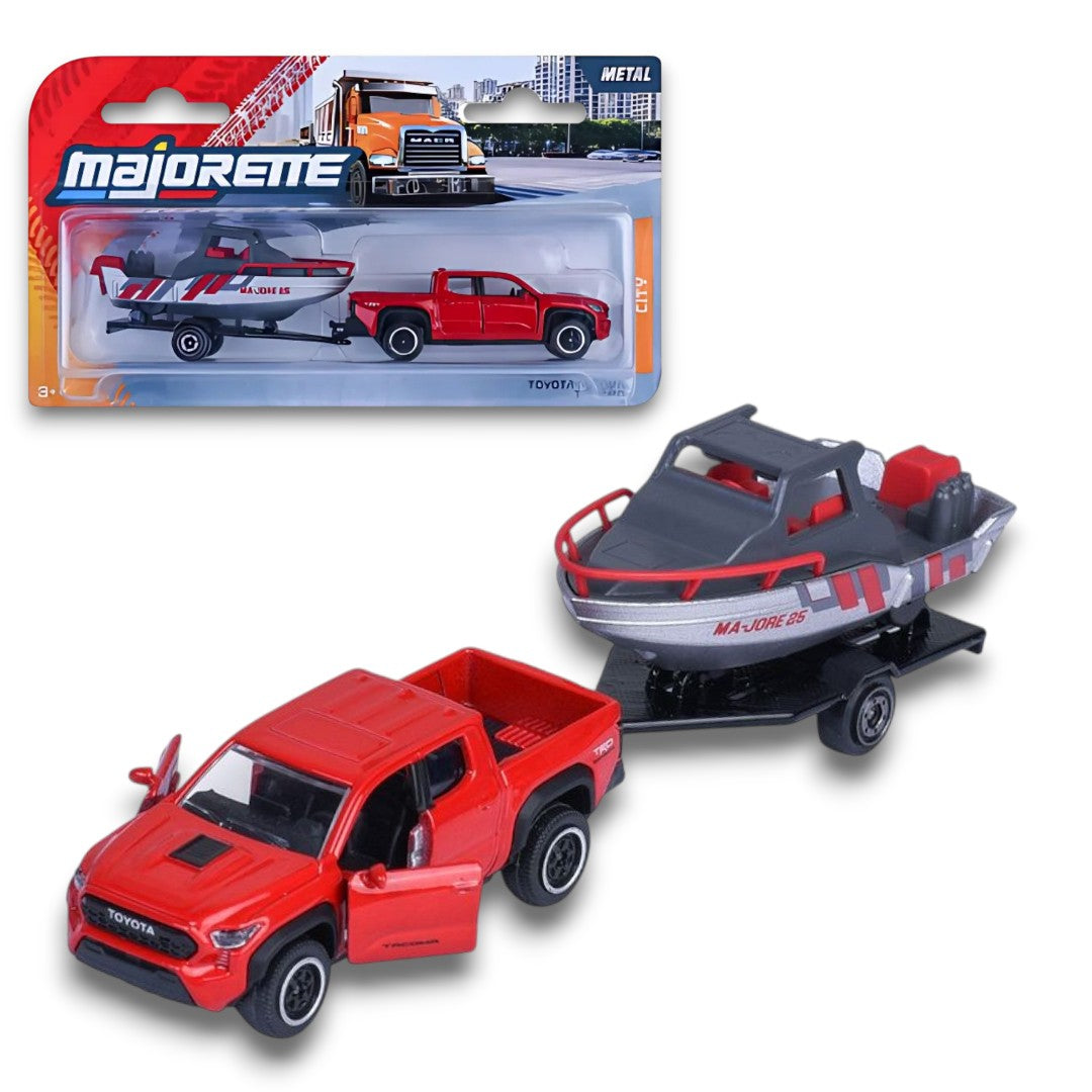Majorette 1:64 Toyota Tacoma TRD Pro with Speed Boat & Trailer – Die-Cast Adventure Vehicle Set