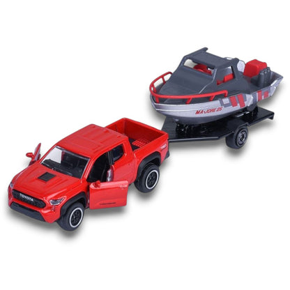 Majorette 1:64 Toyota Tacoma TRD Pro with Speed Boat & Trailer – Die-Cast Adventure Vehicle Set
