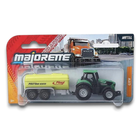 Majorette 1:64 Deutz-Fahr 9340 TTV Tractor with Fliegl Polyline Tanker Trailer – Die-Cast Farm Vehicle Toy