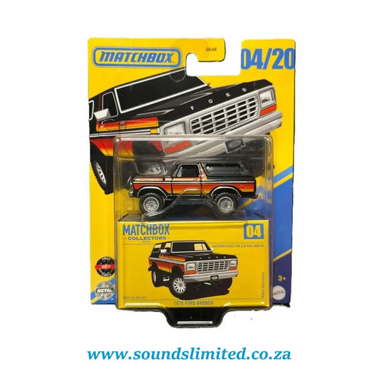 Matchbox Collectors Series 1978 Ford Bronco – 1:64 Scale Die‑Cast (04/20, JCL35) - Jaiman Toys
