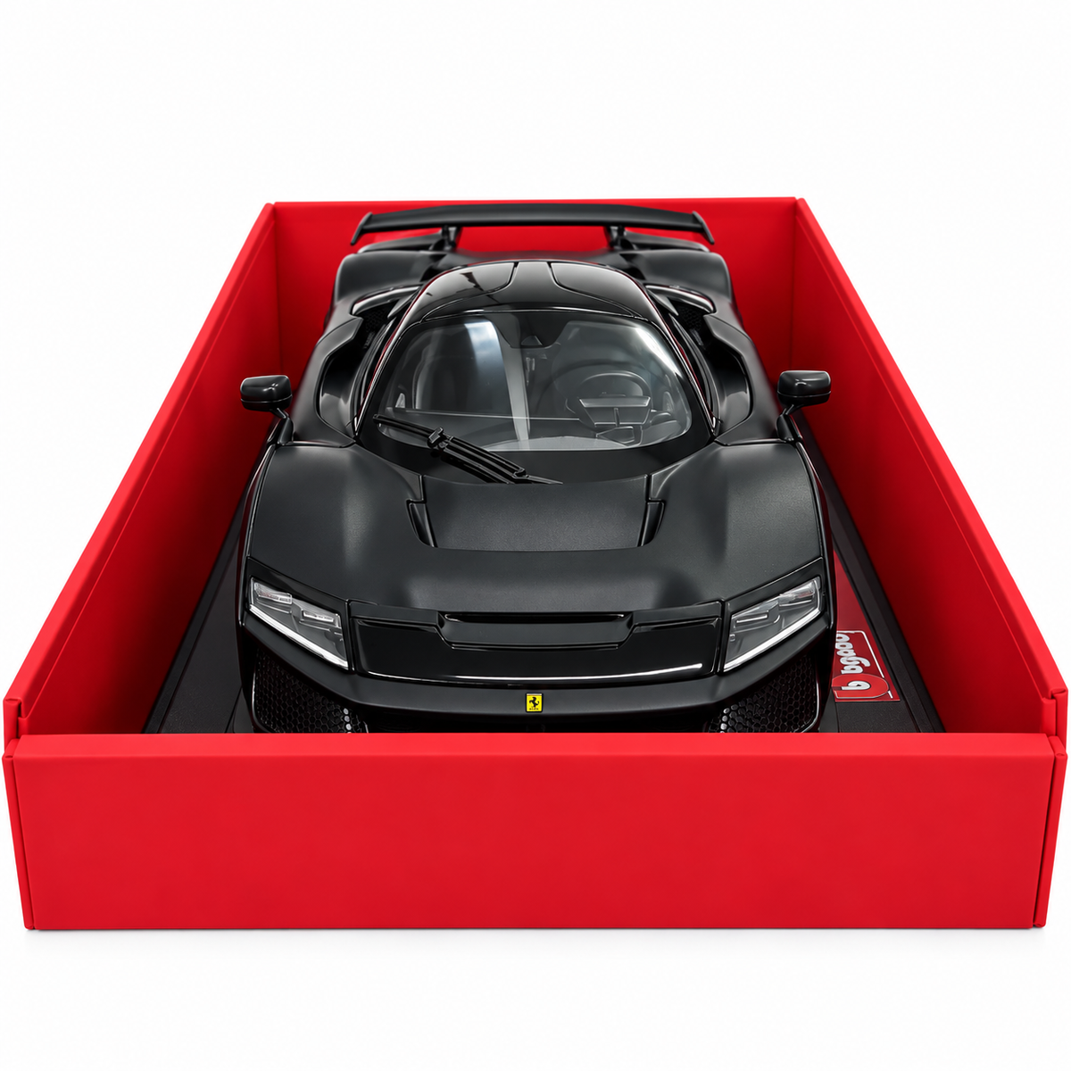 Bburago Ferrari F80 1:18 Scale Diecast Model Car Black – Premium Matte Black Ferrari Supercar with Detailed Interior Collector Display Box | Luxury Collectible Model for Ages 14+