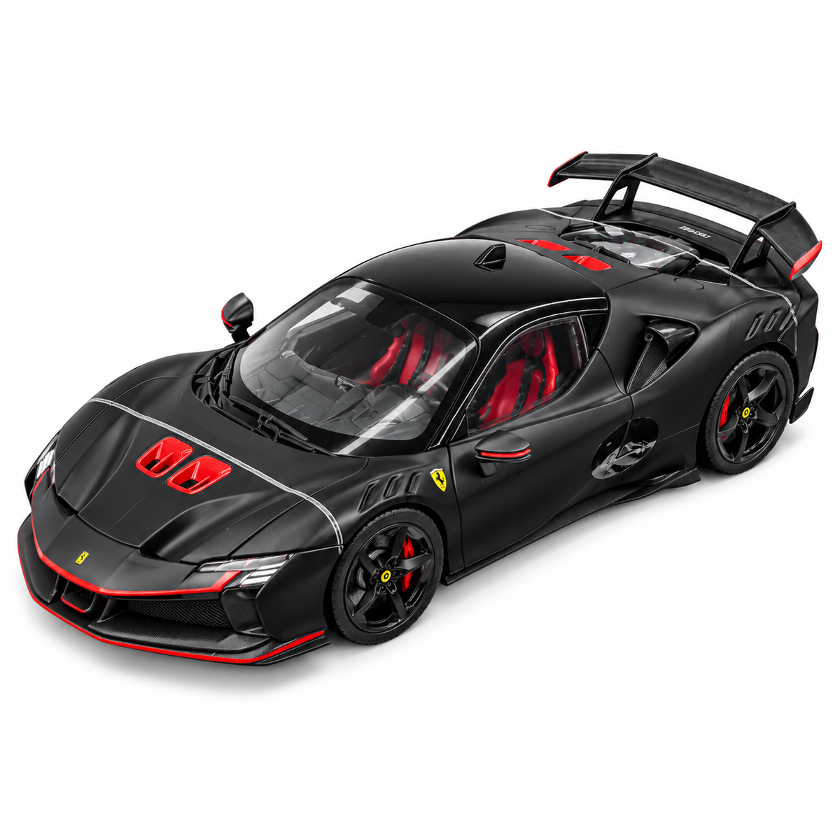 Bburago Exclusive Series Ferrari SF90 XX Stradale Black 1:18 Scale Premium Diecast Model Car with Detailed Interior, Racing Rear Wing & Collector Display Box