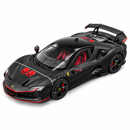 Bburago Exclusive Series Ferrari SF90 XX Stradale Black 1:18 Scale Premium Diecast Model Car with Detailed Interior, Racing Rear Wing & Collector Display Box