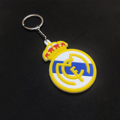 Real Madrid CF Logo Rubber Keychain – Football Club Keyring for Fans