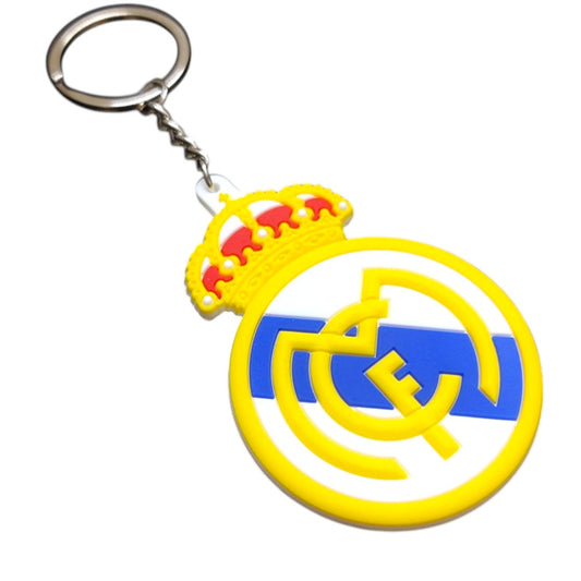 Real Madrid CF Logo Rubber Keychain – Football Club Keyring for Fans