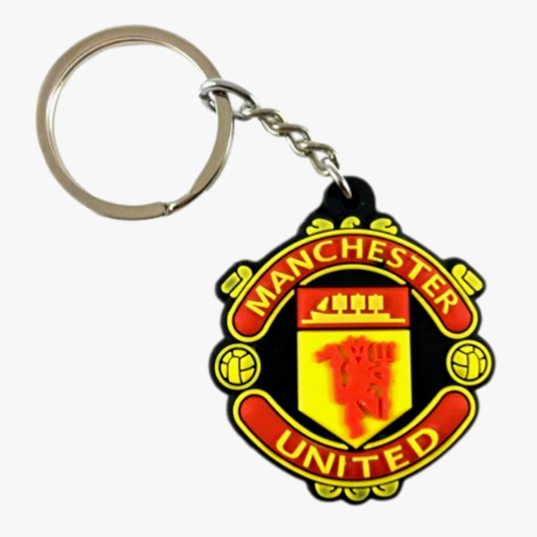 Manchester United F.C. Logo Rubber Keychain – Football Club Keyring for Fans