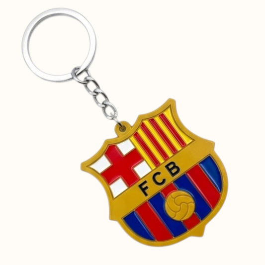 FC Barcelona Logo Rubber Keychain – FCB Football Club Keyring for Fans