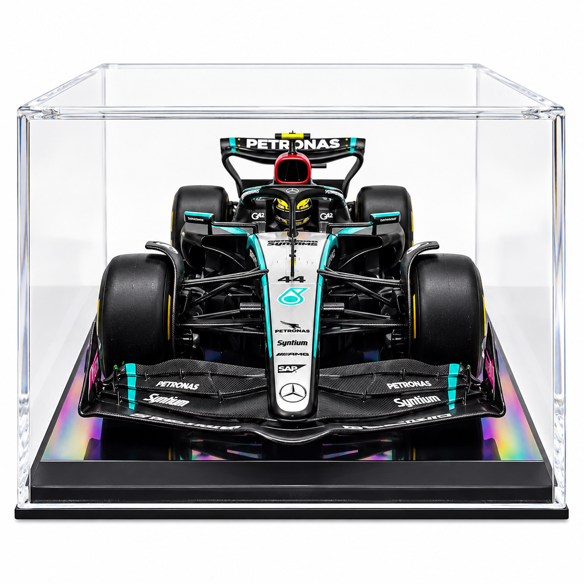 Bburago 1:24 Scale Mercedes-AMG F1 W15 E Performance Lewis Hamilton #44 Formula 1 Diecast Racing Car Model with Display Case