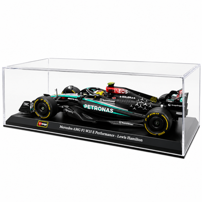 Bburago 1:24 Scale Mercedes-AMG F1 W15 E Performance Lewis Hamilton #44 Formula 1 Diecast Racing Car Model with Display Case