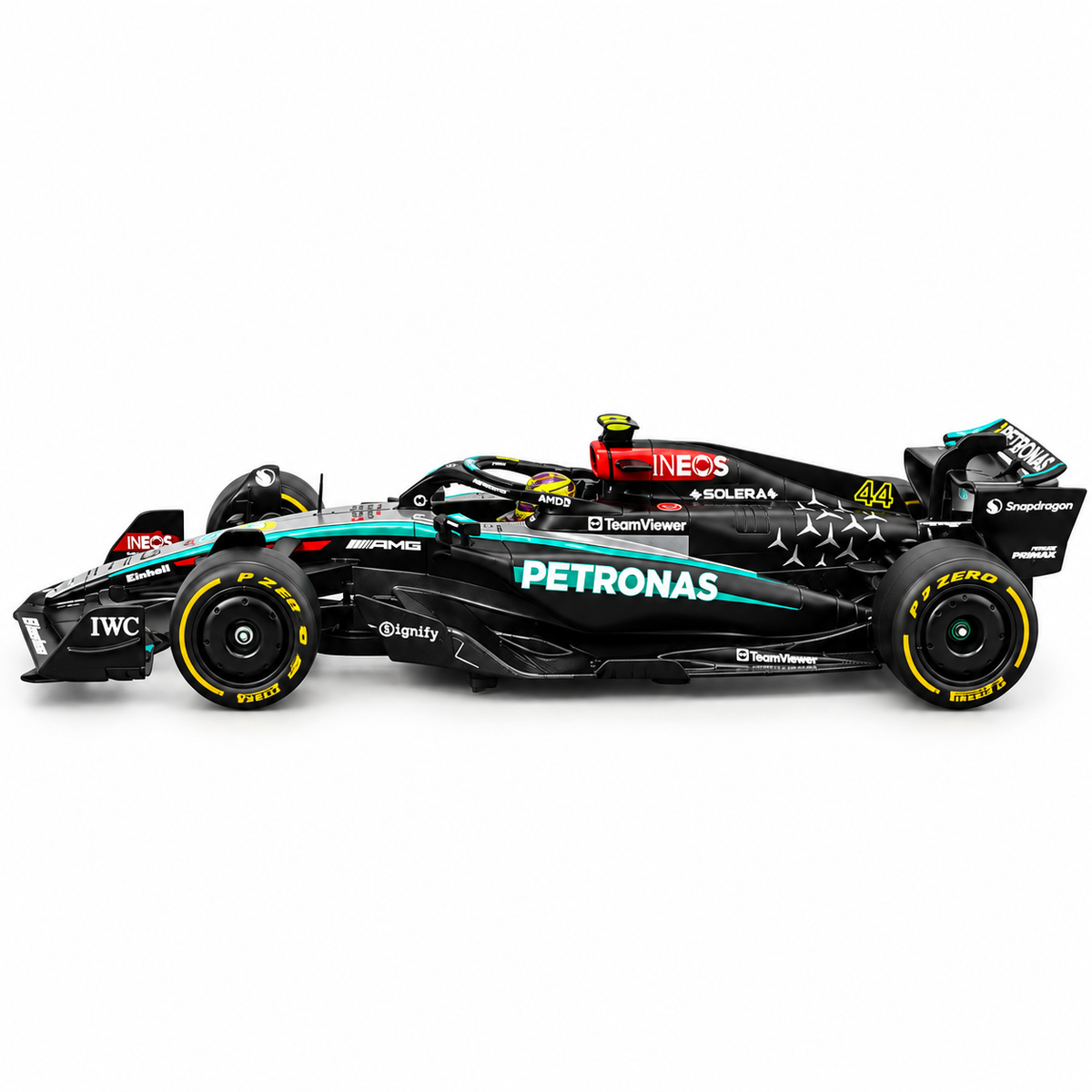 Bburago 1:24 Scale Mercedes-AMG F1 W15 E Performance Lewis Hamilton #44 Formula 1 Diecast Racing Car Model with Display Case