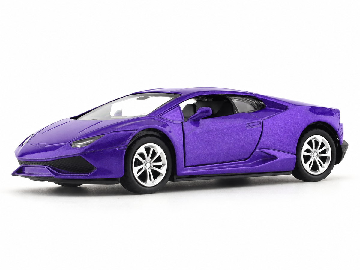 Road Burner 1:36 Purple Die-Cast Sports Car with Pull-Back Action & Opening Doors