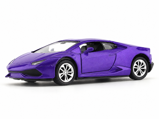 Road Burner 1:36 Purple Die-Cast Sports Car with Pull-Back Action & Opening Doors