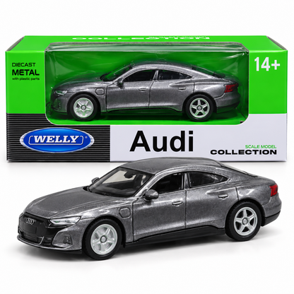 Welly 1:64 Audi RS e-tron GT Dark Metallic Gray Die-Cast Metal Model Car