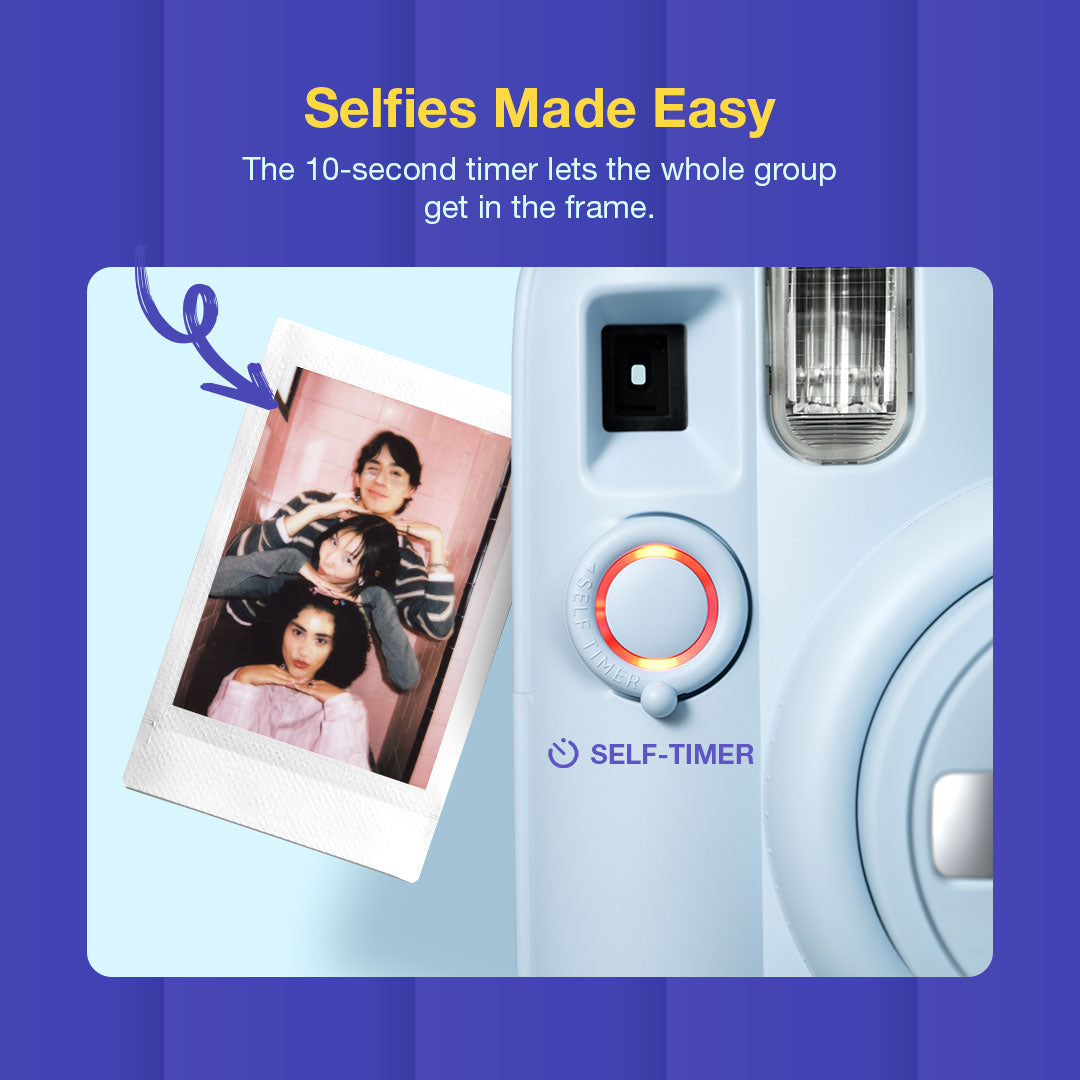 Fujifilm Instax Mini 13 Instant Camera + 10 Shot Films + 1x Camera Case + 10X Paper Photo Frame + 10 Photo Hanging Clips (Memory Maker Pack)Frost Blue
