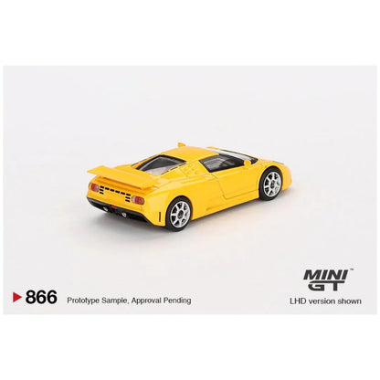 Mini GT #866: Bugatti EB110 Super Sport Giallo Bugatti 1:64 - Jaiman Toys