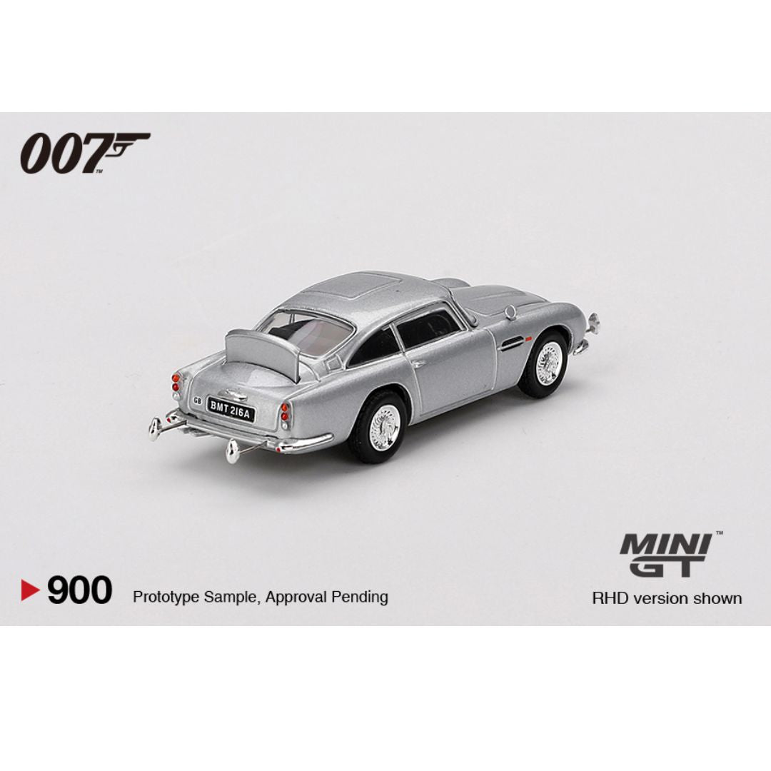 Mini GT 1:64 Aston Martin DB5 “Goldfinger” James Bond Edition | Classic Movie Diecast Car (Blister Pack)