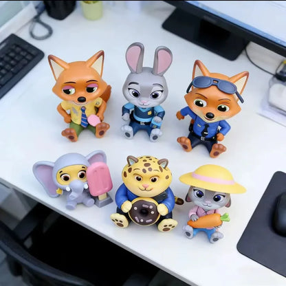 Zootopia Character Figures Playset | 6-Piece Animal Action Figure Collection Toy Set for Kids 6+