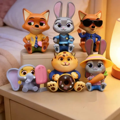 Zootopia Character Figures Playset | 6-Piece Animal Action Figure Collection Toy Set for Kids 6+