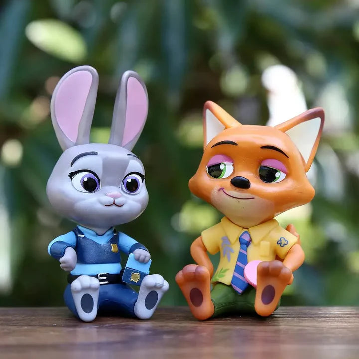 Zootopia Character Figures Playset | 6-Piece Animal Action Figure Collection Toy Set for Kids 6+